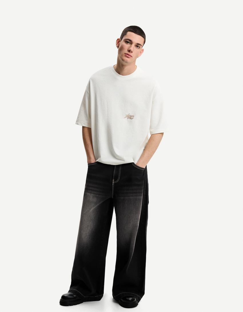 

Мега мешковатые джинсы Bershka, черный