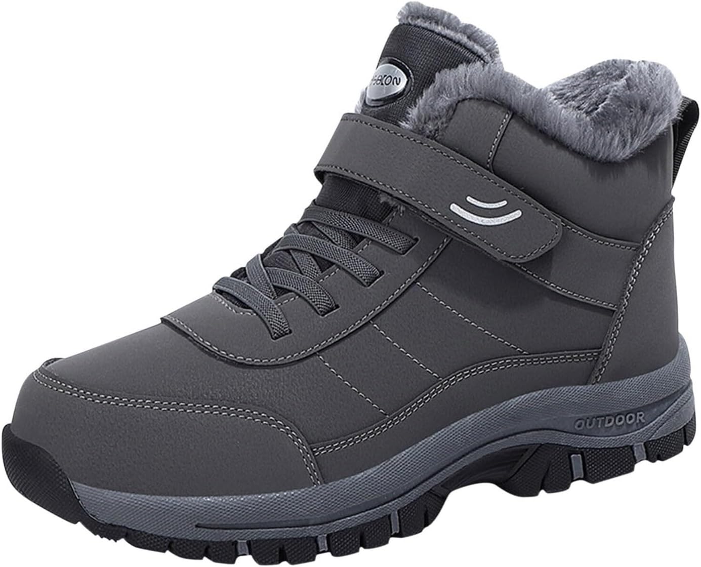 

Мужские зимние ботинки-кроссовки, модные слипоны, нескользящие, удобные для трейлового бега, с флисовой подкладкой, прогулочные кроссовки для мужчин Generic, серый