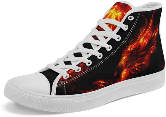 

Высокие кеды AWSOLE с черепом из холщовой ткани для мужчин и женщин, шнуровка, модная унисекс, с рисунком пламени, повседневные плоские туфли, черные и белые