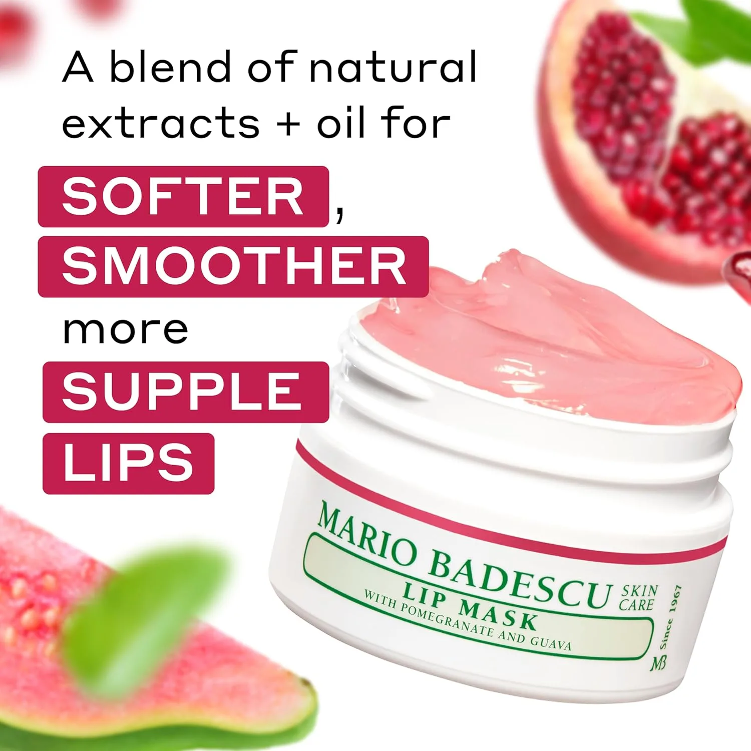 Маска для губ Mario Badescu, ночное средство для ухода за губами, обогащенное смягчающим кожу кокосовым маслом и увлажняющим маслом ши., Pink — фото 2