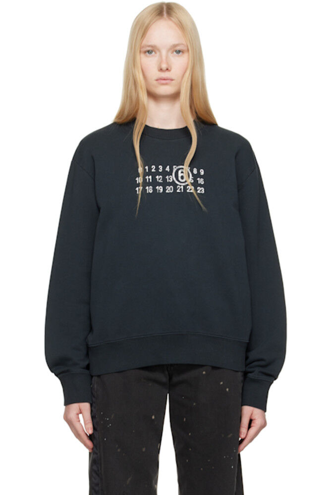 

Черная толстовка с цифрами MM6 Maison Margiela
