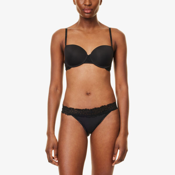 Бюстгальтер-Балконет Attraction с кружевной отделкой из эластичной ткани Calvin Klein, черный — фото 2