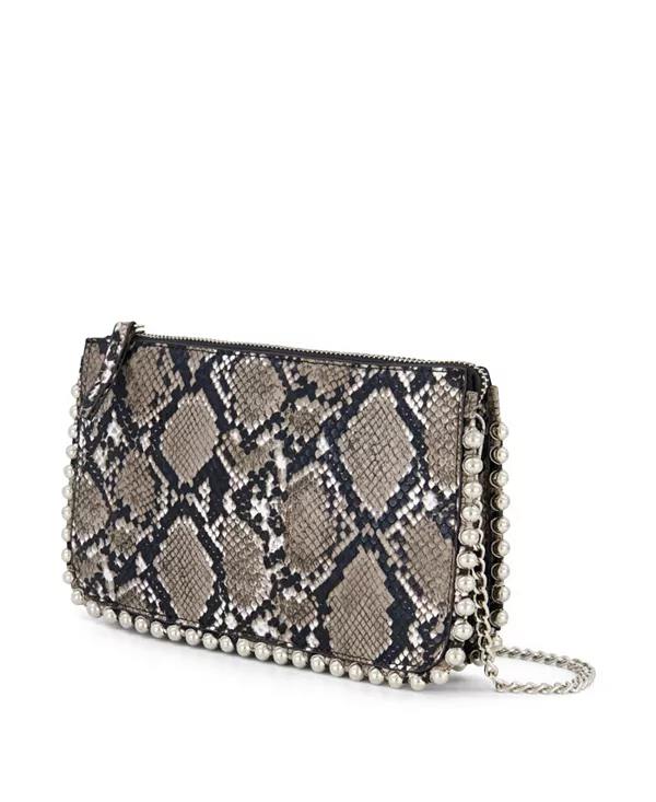 

Кошелек на цепочке с серебряной отделкой, клатч Elle Collection, серый