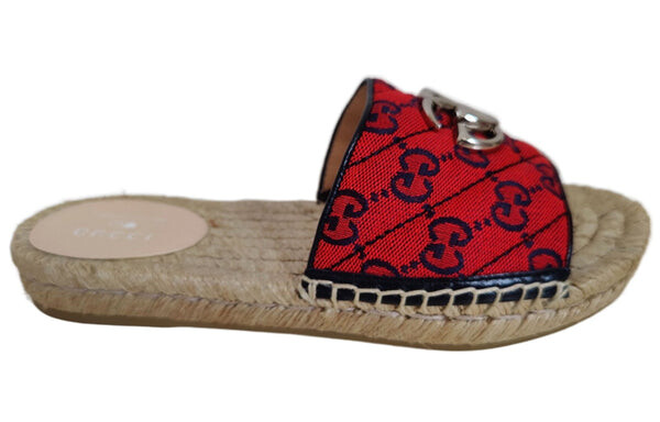 Сандалии gg matelass canvas espadrille sandal 'red' Gucci, красный — фото 2