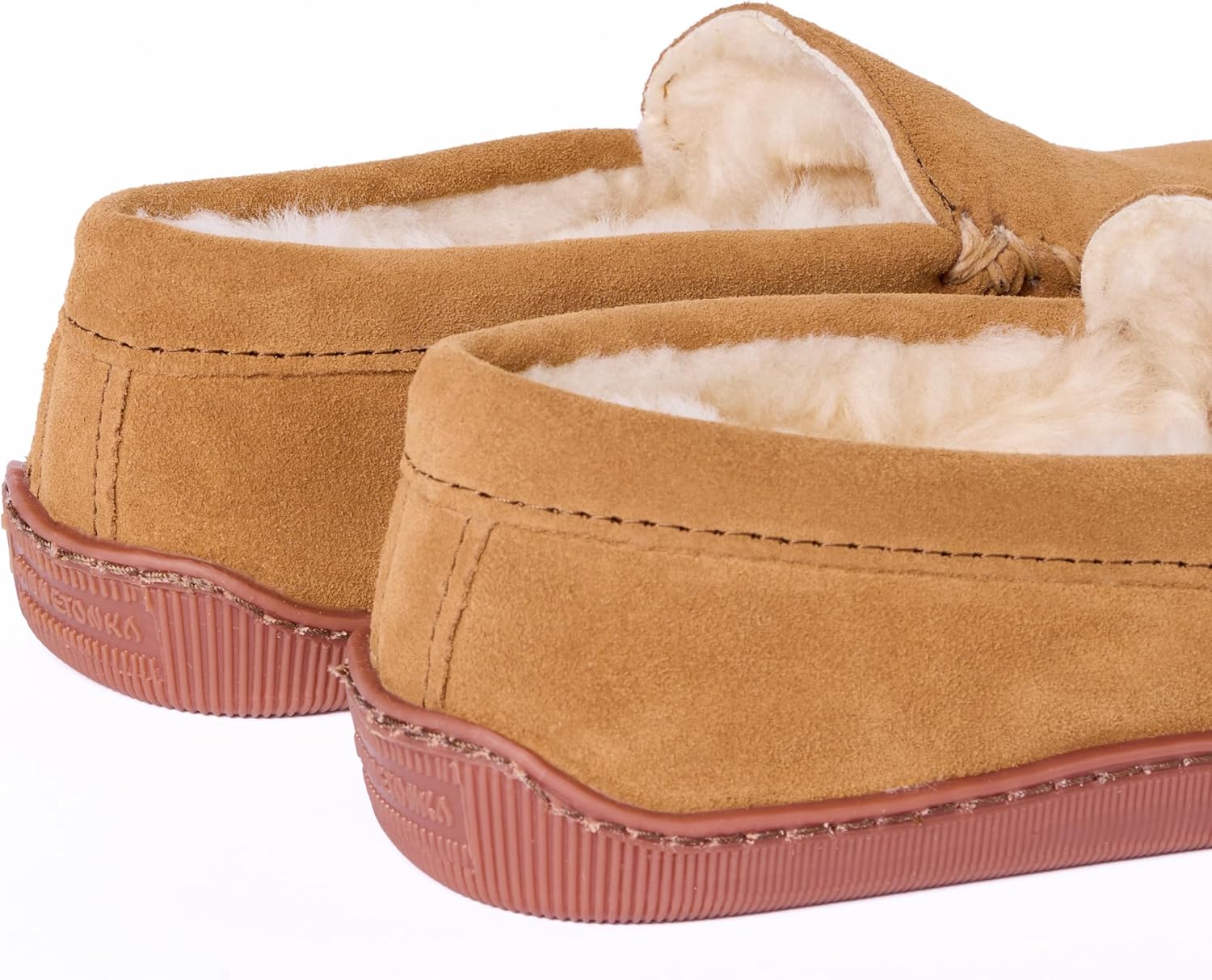 Мужские мокасины Minnetonka с жесткой подошвой из овчины, Tan Venetian — фото 3