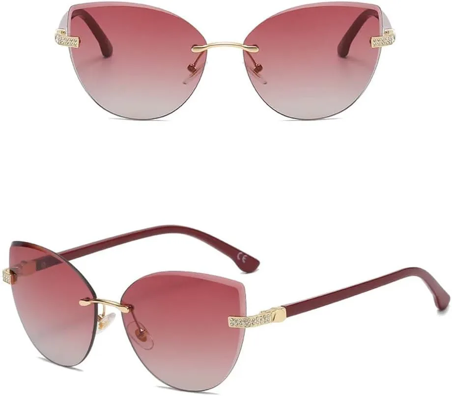 

Винтажные солнцезащитные очки «кошачий глаз» с бриллиантами, имитацией стразов, градиентными линзами и защитой от ультрафиолета UV400 для женщин MTZJH, C5