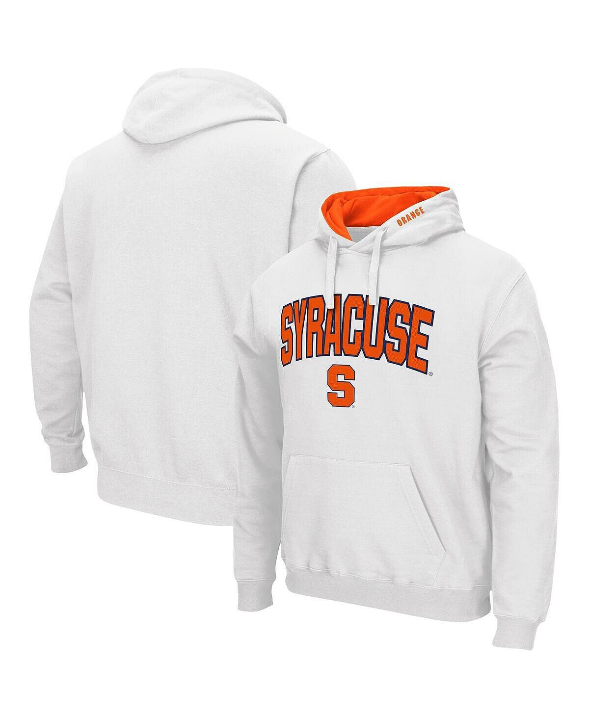 

Мужской белый пуловер с капюшоном Syracuse Orange Arch и Logo 3.0 Colosseum