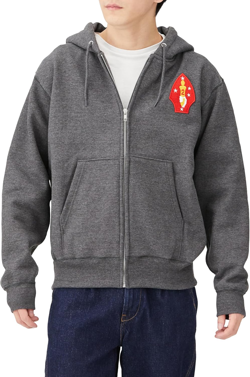 

Толстовка с капюшоном в стиле F, нашивка с гербом армии США, флисовая подкладка, толстовка на молнии, цвет угольно-серый F-Style