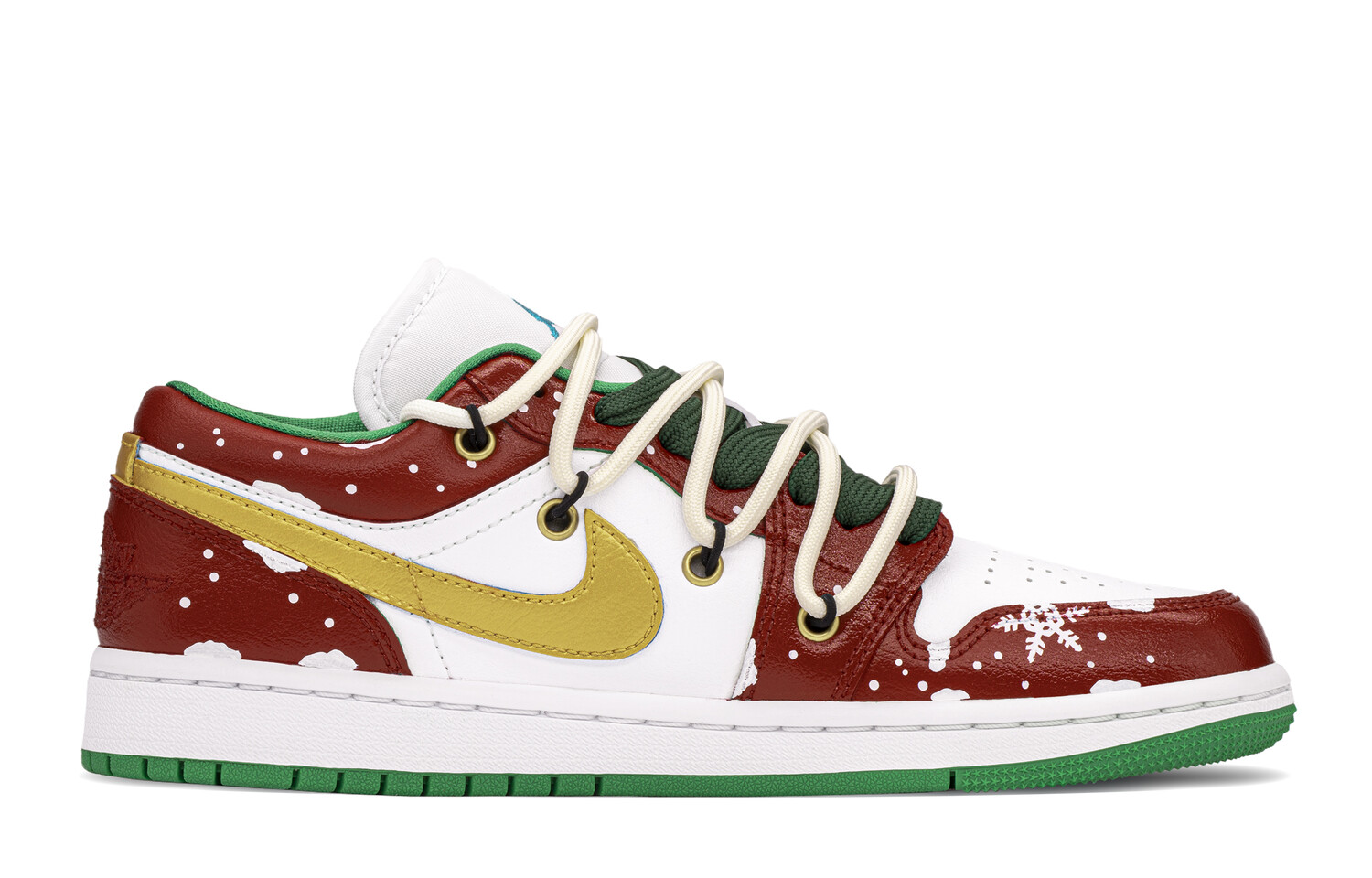 Кроссовки Air Jordan 1 Vintage Basketball Shoes Women's Low-Top Red/Gold — фото 2