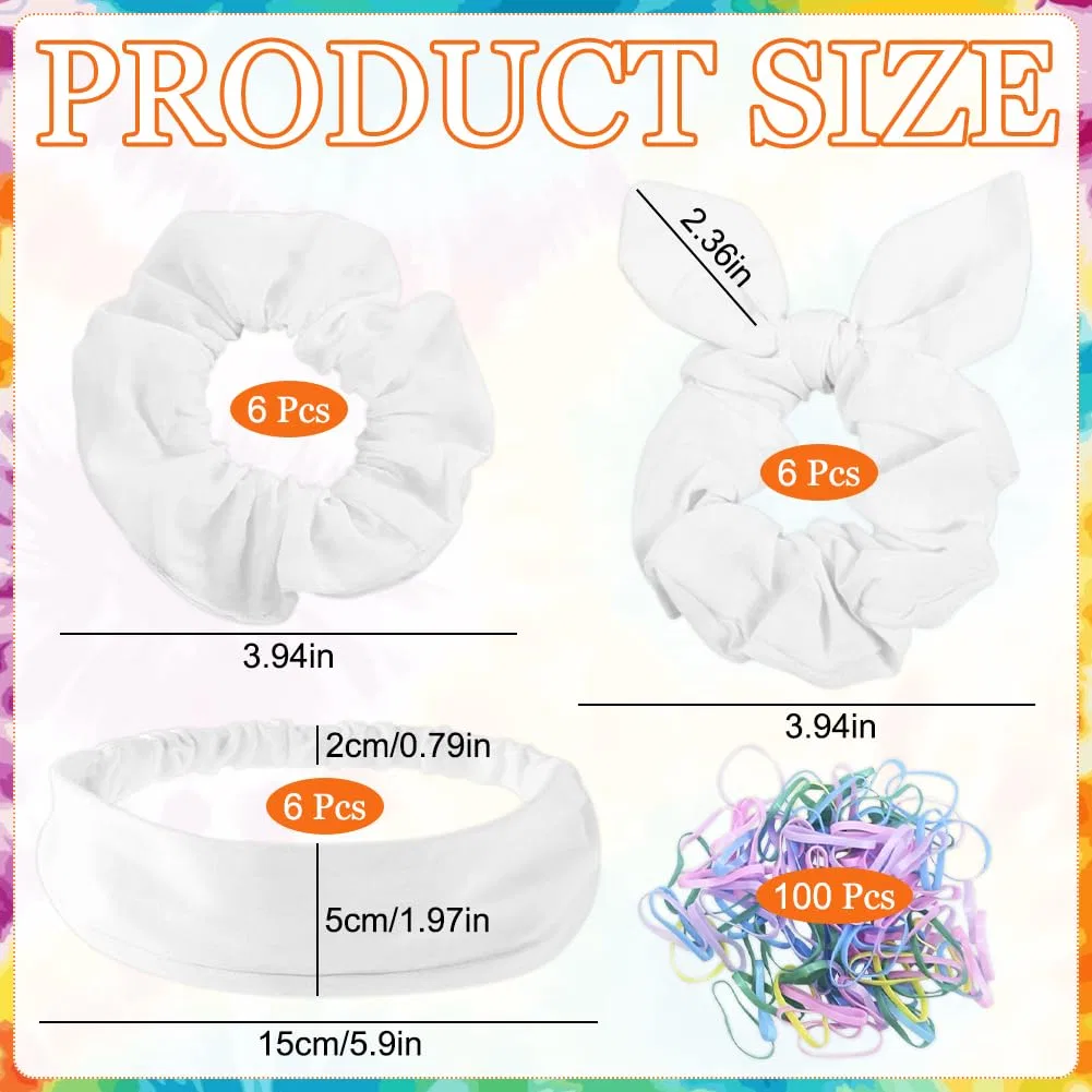 Набор белых хлопковых аксессуаров для волос для тай-дай Umibow, Pack Of 18 — фото 2
