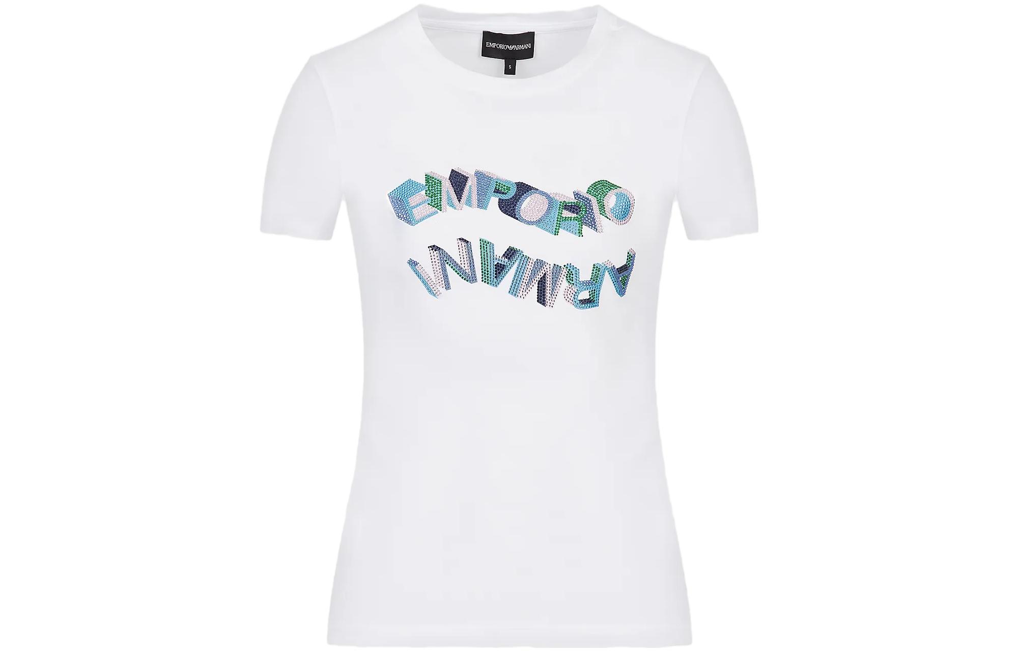 

EMPORIO ARMANI Футболка женская белая, Белый, EMPORIO ARMANI Футболка женская белая