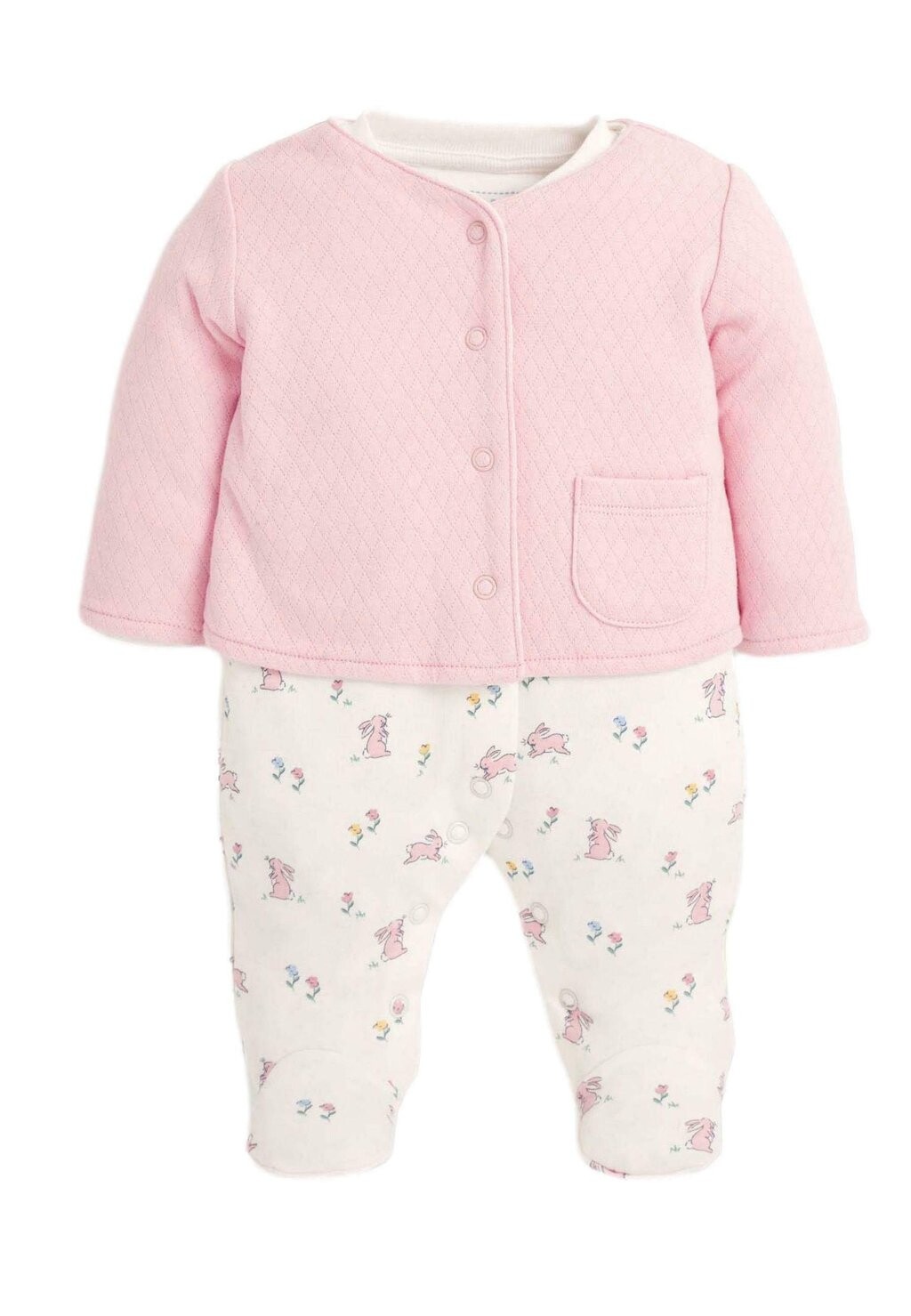 

Комбинезон JOJO MAMAN BÉBÉ 2-PIECE SLEEPSUIT & JACKET SET ., цвет pink