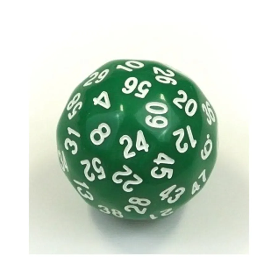

d60 Зеленый с белым, Unique & Skew Dice (The Dice Lab)