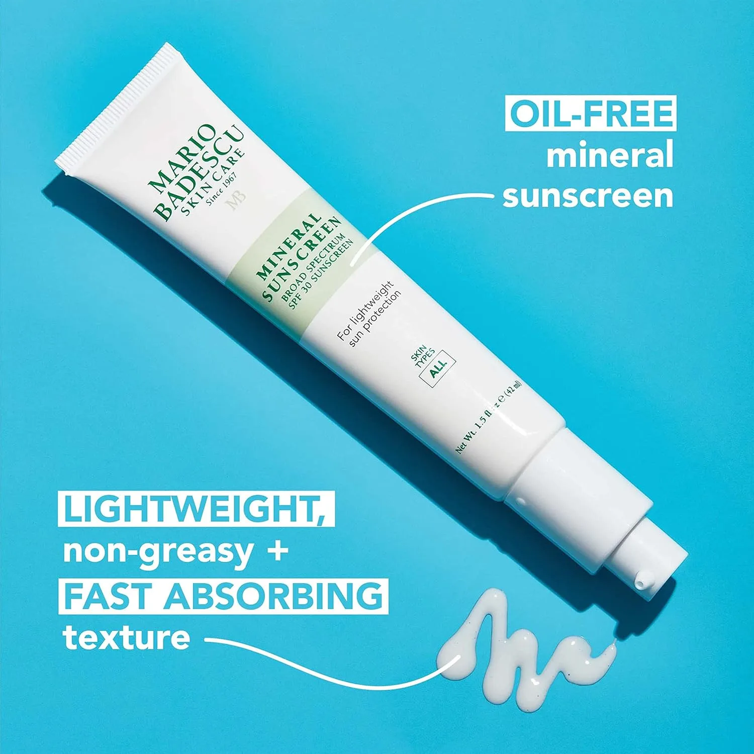 Mario Badescu Mineral Sunscreen SPF 30 для всех типов кожи, безопасный для рифов, увлажняющий крем без масла с оксидом цинка, гиалуроновой кислотой и антиоксидантами, 44 мл, White — фото 4