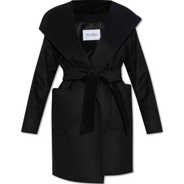 

Макс Мара Длинное Пальто с Поясом MaxMara, Черный