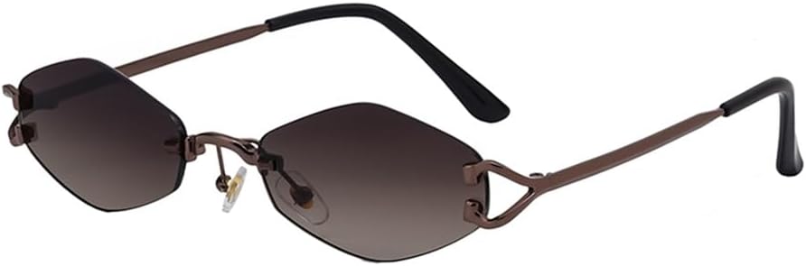 

Небольшие металлические солнцезащитные очки в геометрической оправе без оправы для мужчин и женщин, винтажные солнцезащитные очки в форме ромба для мужчин, нестандартной формы VFDHN, 5