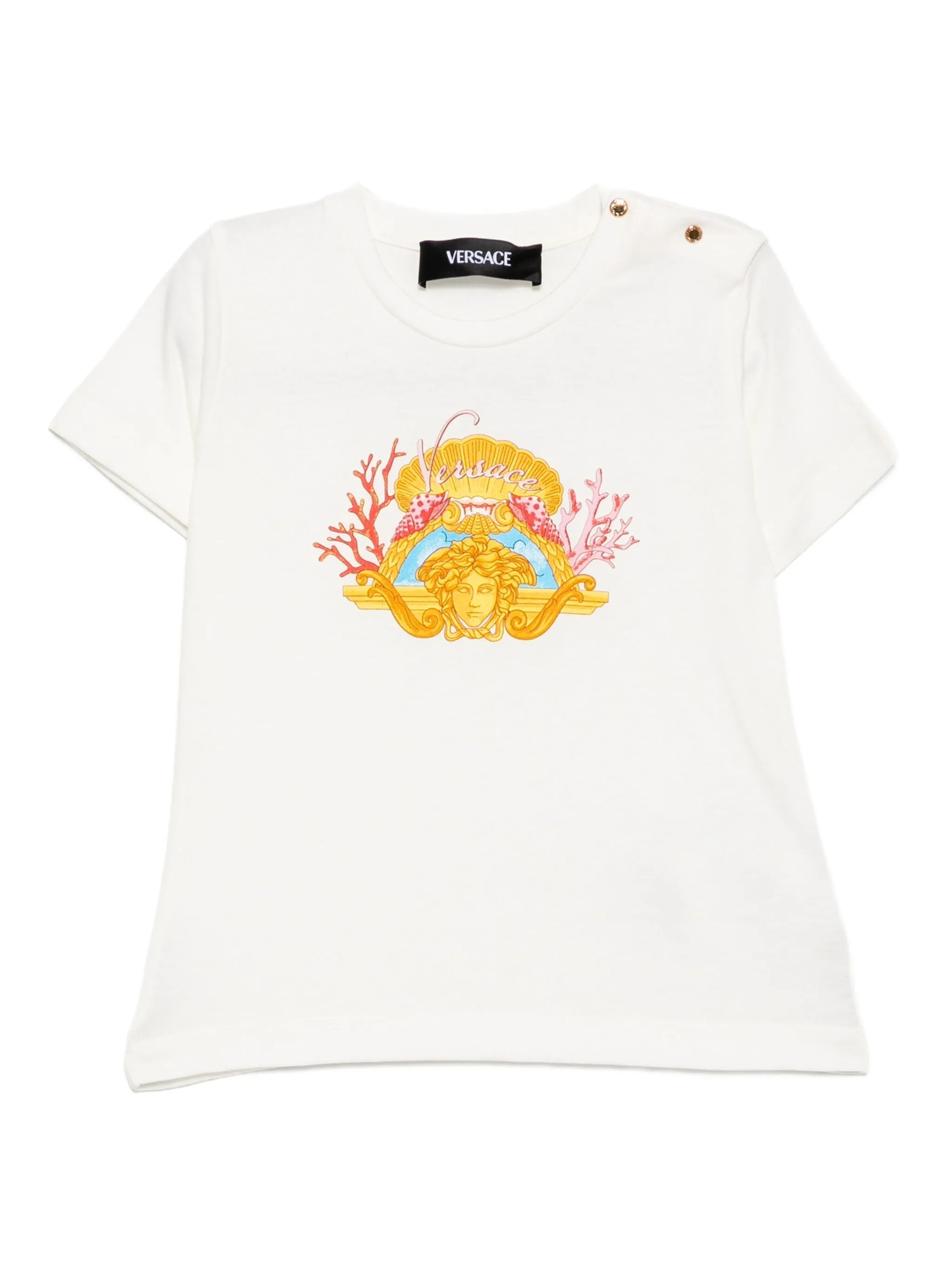 

Футболка с принтом Medusa Versace Kids, белый