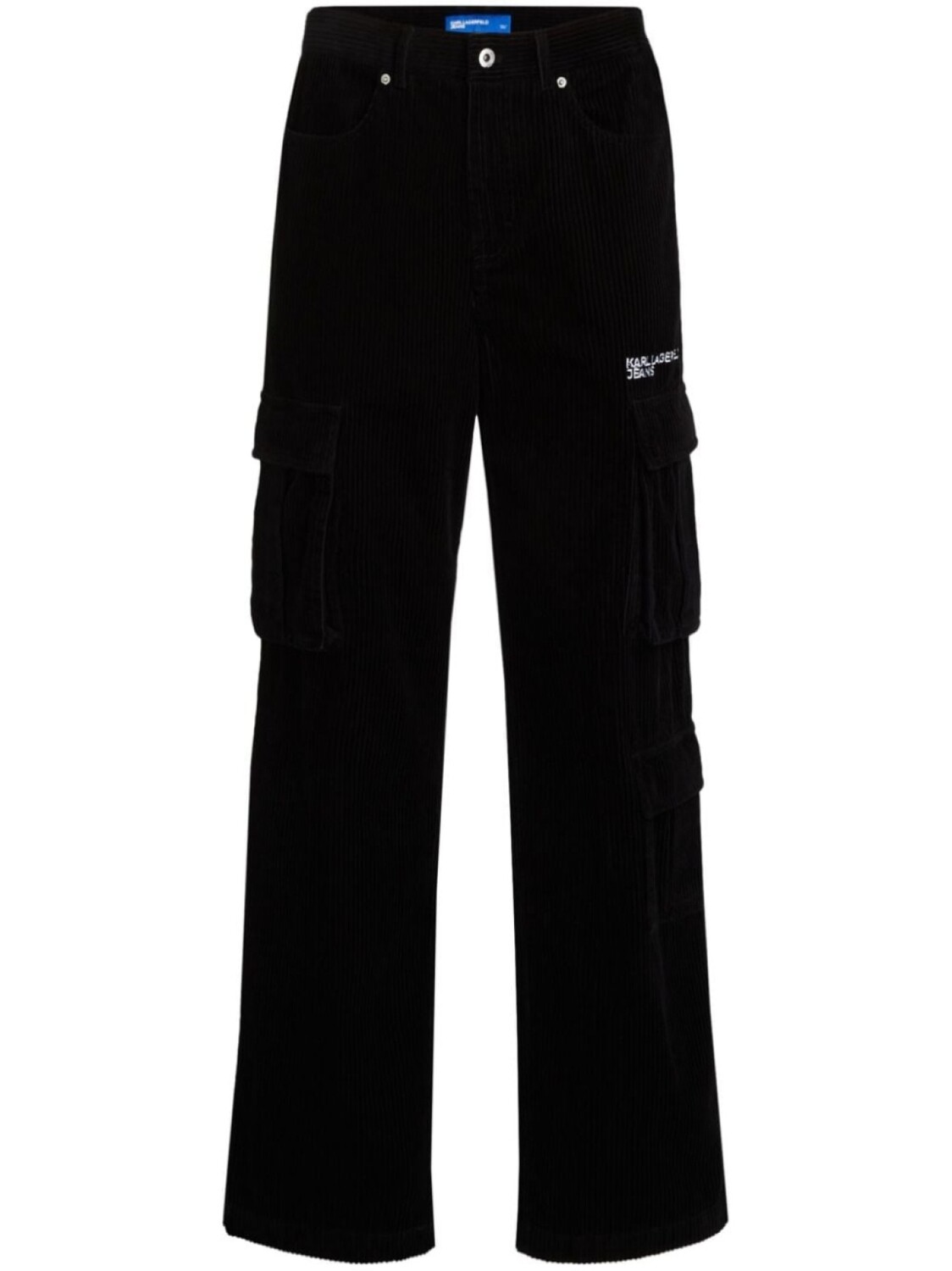 

Karl Lagerfeld Jeans вельветовые брюки карго с вышивкой, черный