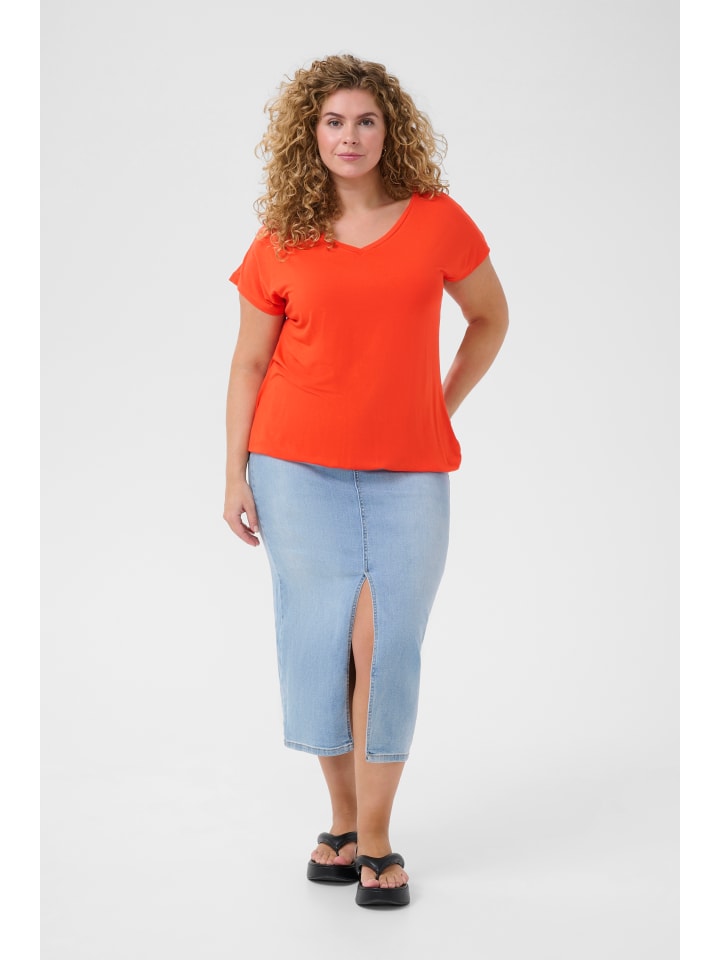 

Футболка KCjena свободного кроя цвета гренадин KAFFE curve