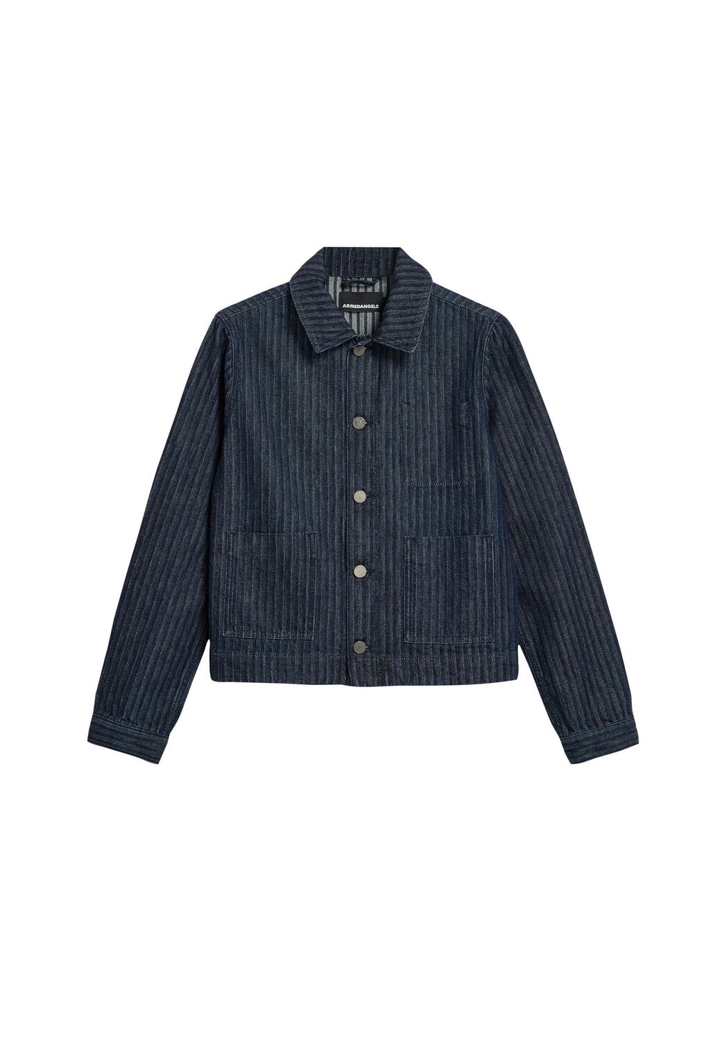 

ARMEDANGELS Демисезонная куртка 'HERRINGBONE' в синем дениме