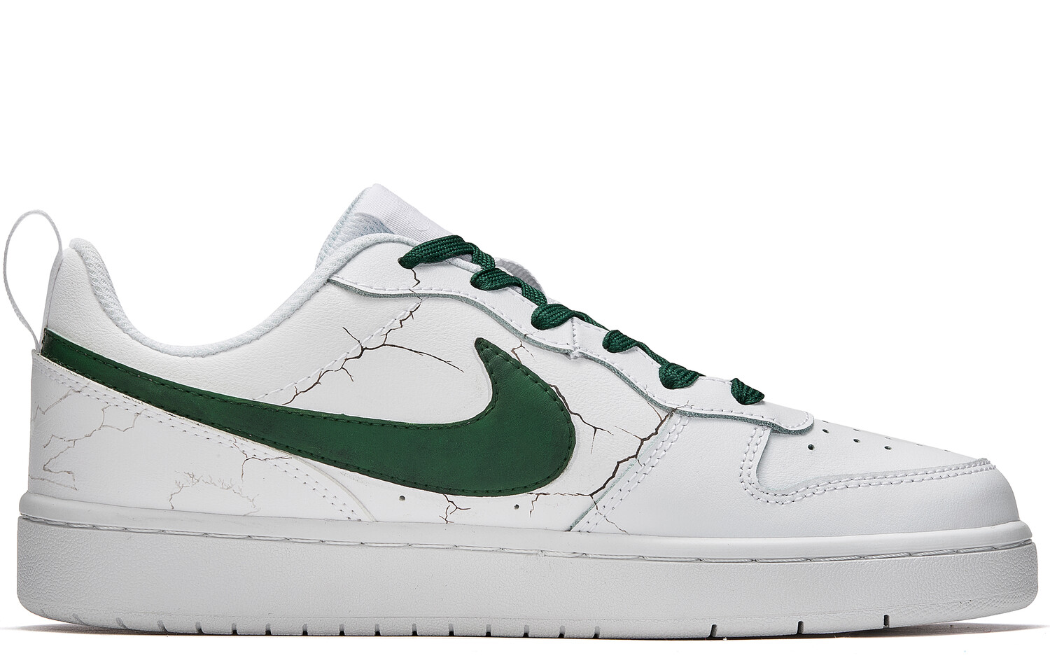 

Кроссовки Nike Court Borough Skateboard Shoes Women's Low-Top White/Green, зеленый