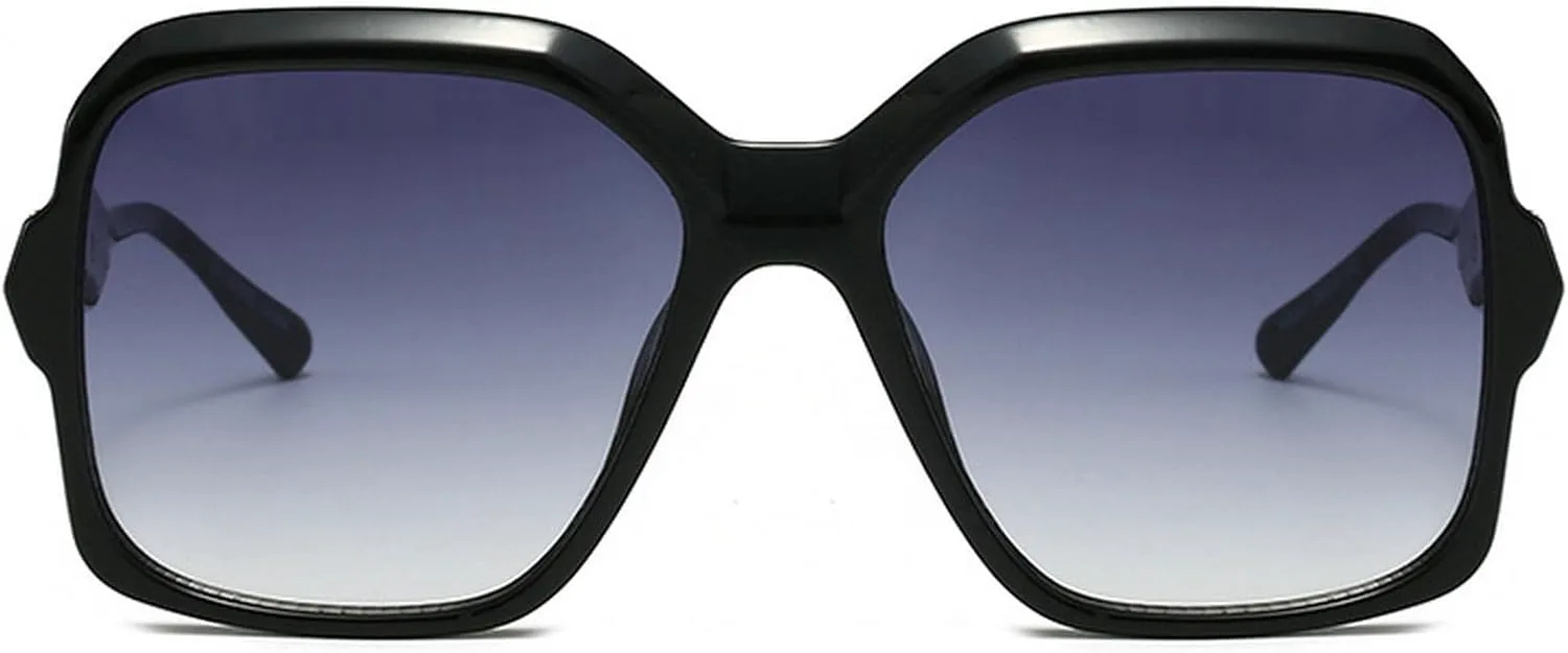 

Винтажные солнцезащитные очки-пилот большого размера для женщин, модные в стиле ретро 70-х годов, квадратная оправа, солнцезащитные очки-щит mincl, Black