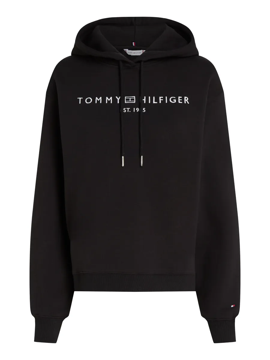 

Толстовка с капюшоном Tommy Hilfiger "MDRN REG CORP LOGO HOODIE" с надписью Tommy Hilfiger, черный