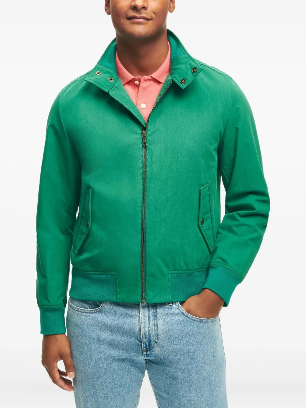 

Куртка-бомбер на молнии спереди Brooks Brothers, зеленый