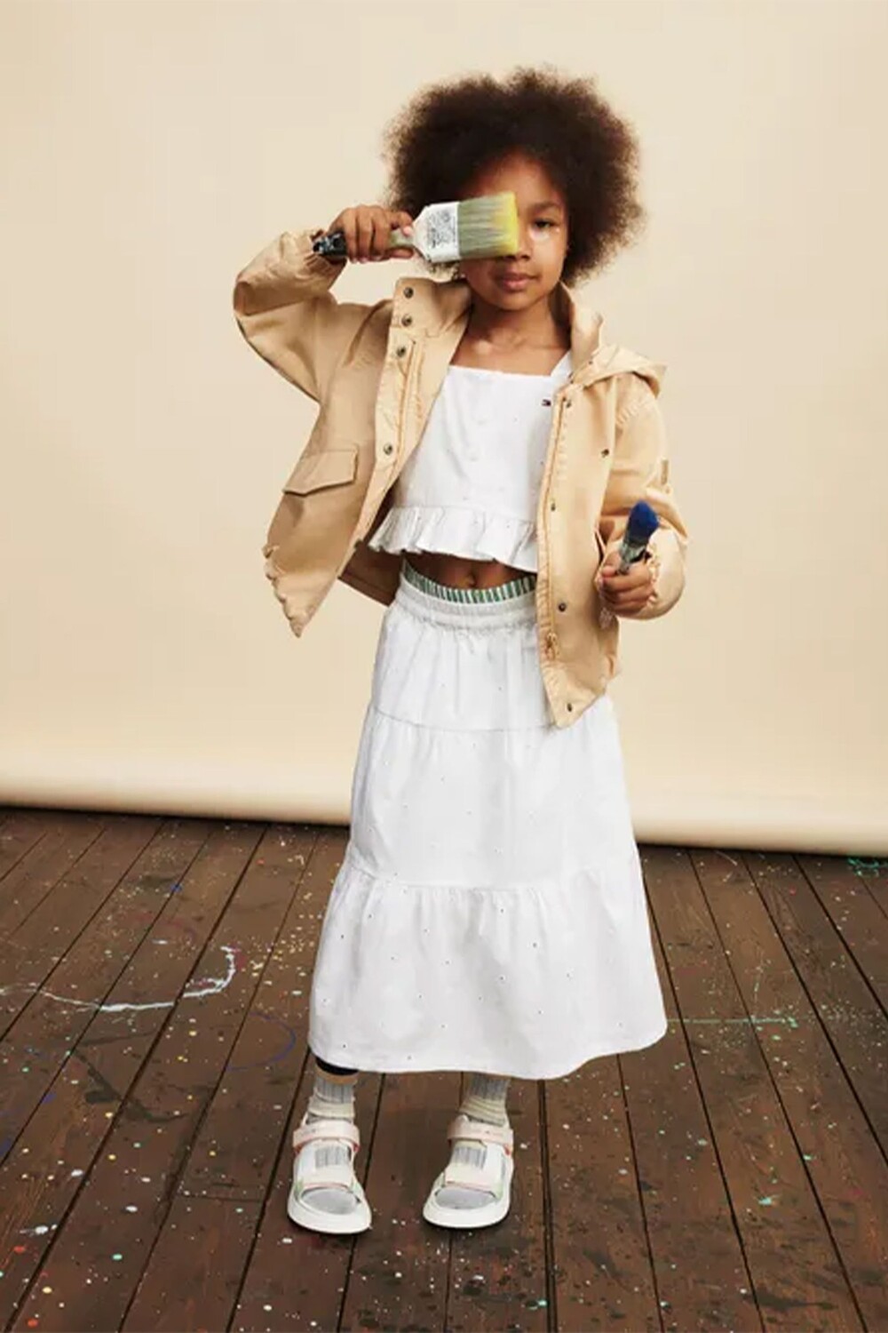 

Английская юбка с монограммой Tommy Hilfiger, белый