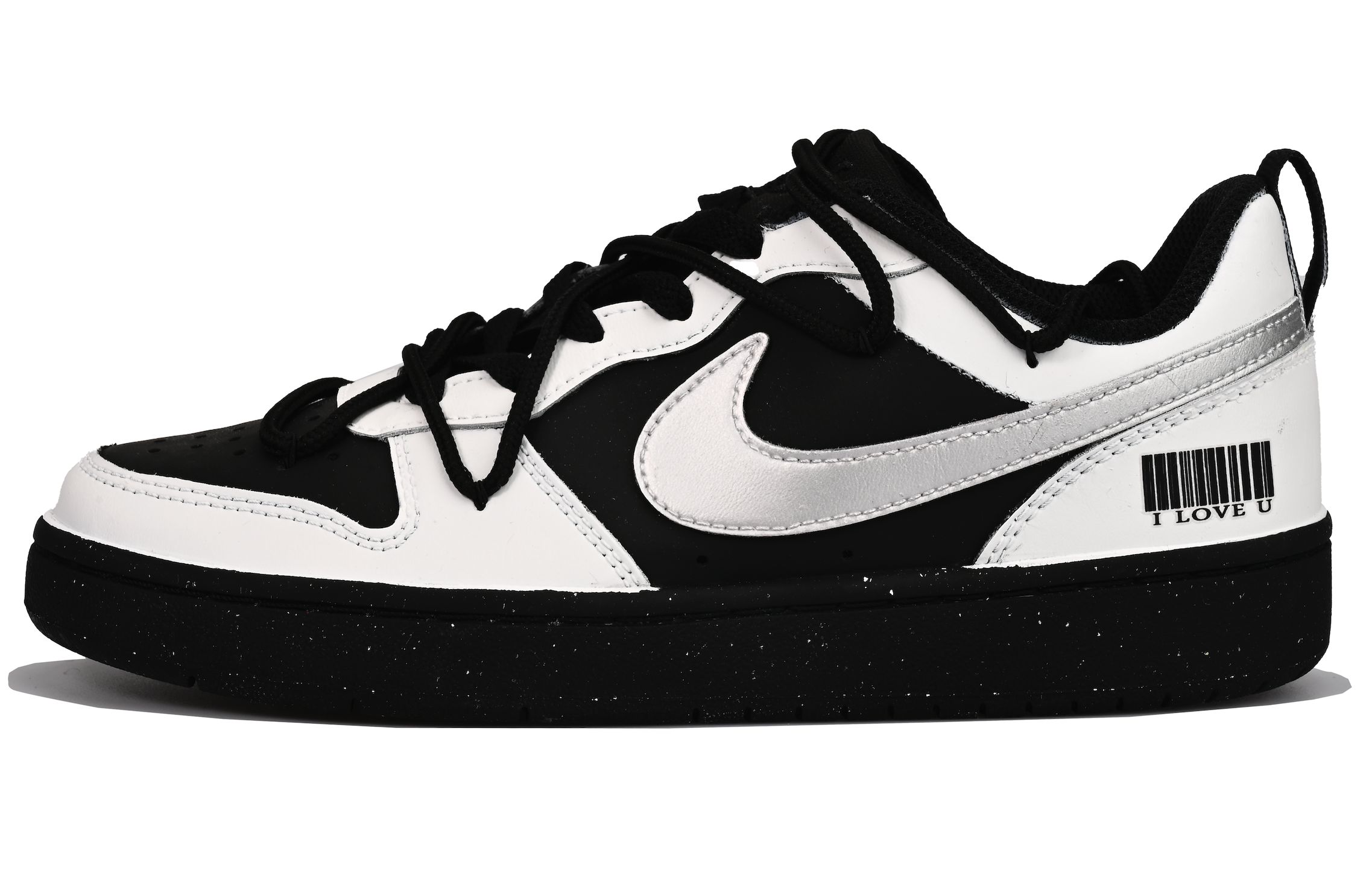 

Низкие детские кроссовки для скейтбординга Court Borough для подростков Nike, черный/серебряный