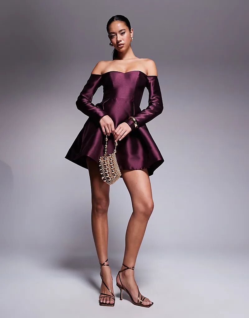 

Структурированное мини-платье Forever New цвета итальянской сливы