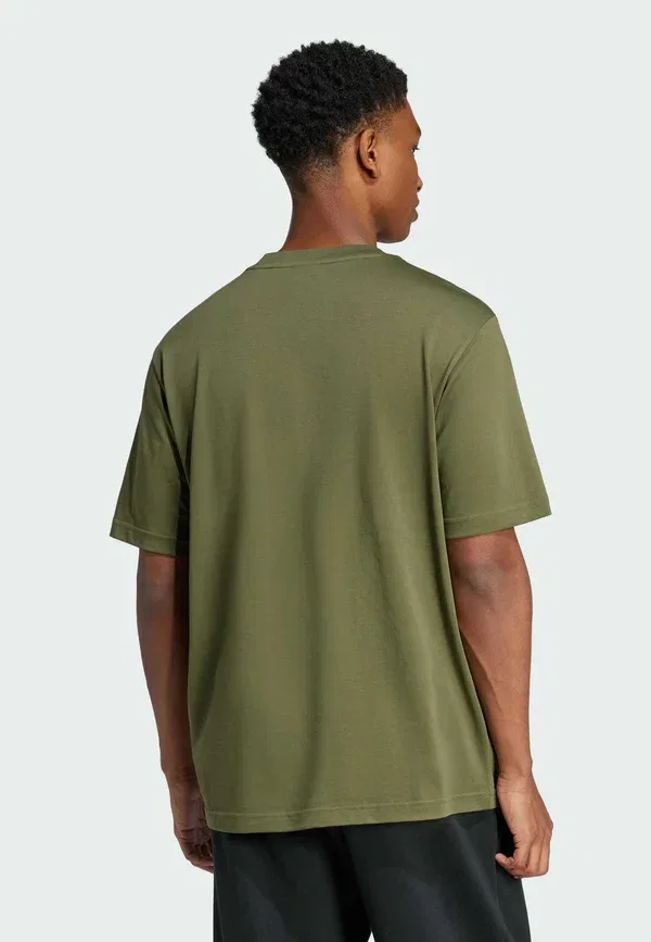 Футболка Essentials big logo single print t-shirt Adidas Sportswear, оливково-черный — фото 2