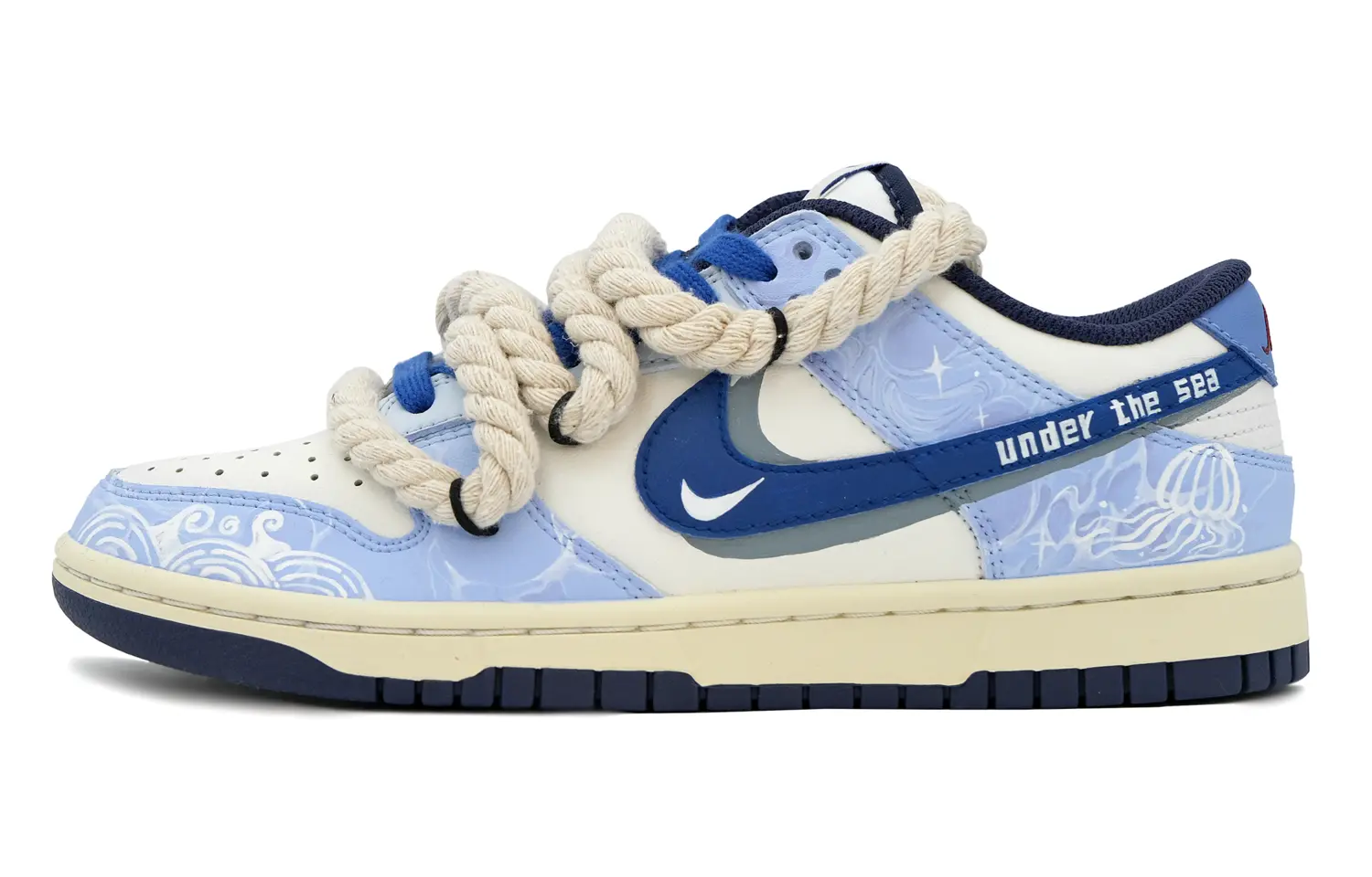 

Кроссовки Nike Dunk Skateboarding Shoes Women's Low-top Beige, цвет Dodger Blue