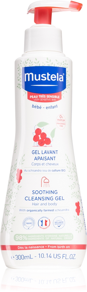 

Успокаивающий очищающий гель Bébé для детей с рождения Mustela, 300 мл