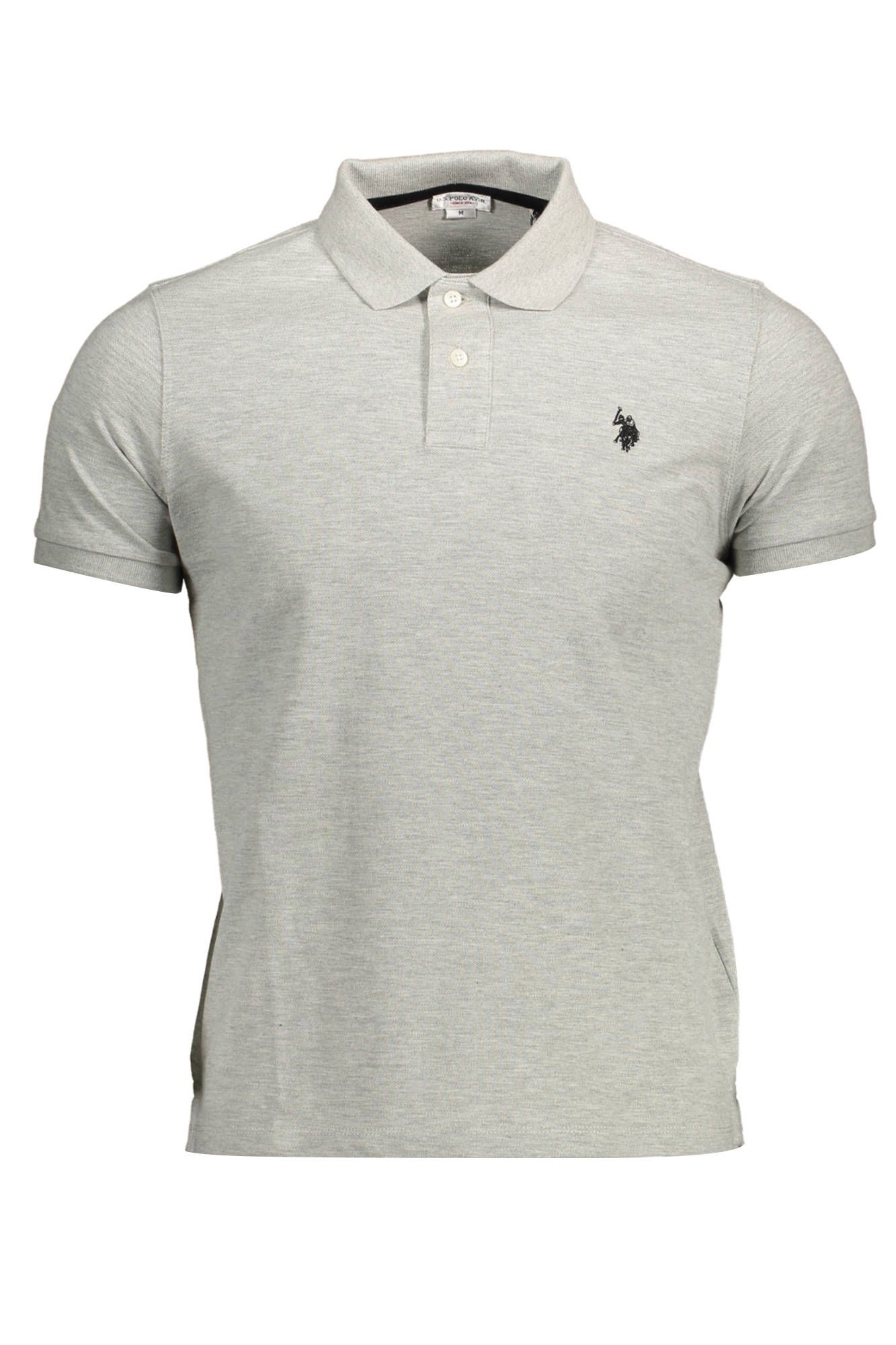 

Серая хлопковая мужская рубашка поло U.S. Polo Assn.