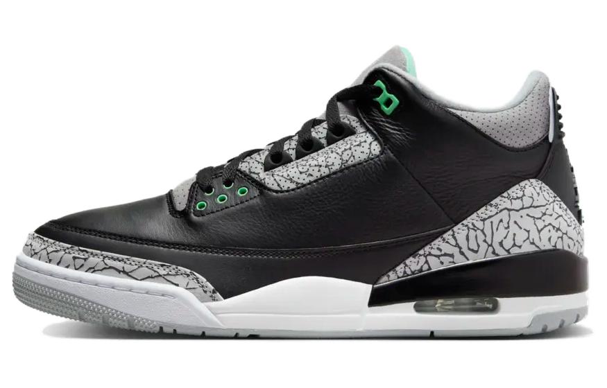 

Jordan Air 3 "Green Glow" Чёрно-зелёный