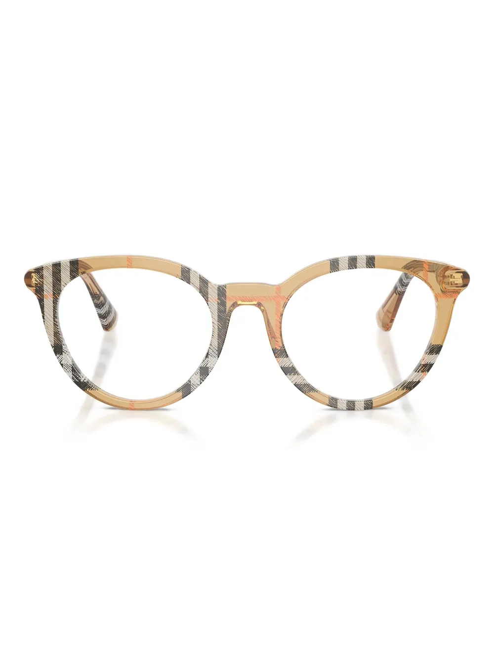 

Очки в круглой оправе в клетку Burberry Eyewear, нейтральный
