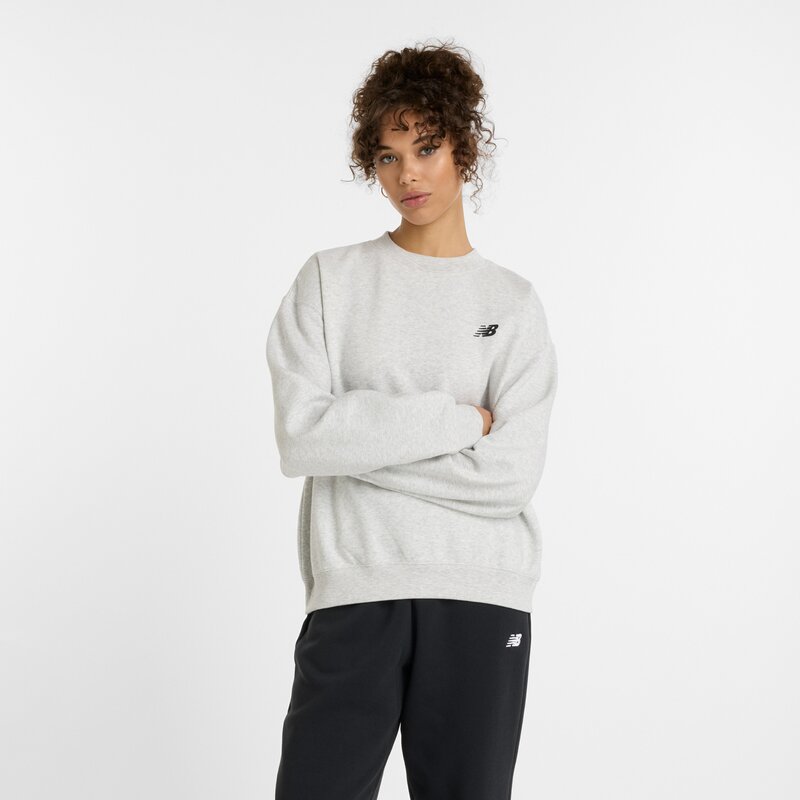 

Толстовка с капюшоном, переосмысленная как флисовая куртка New Balance, цвет ash heather (wt51517ahh)