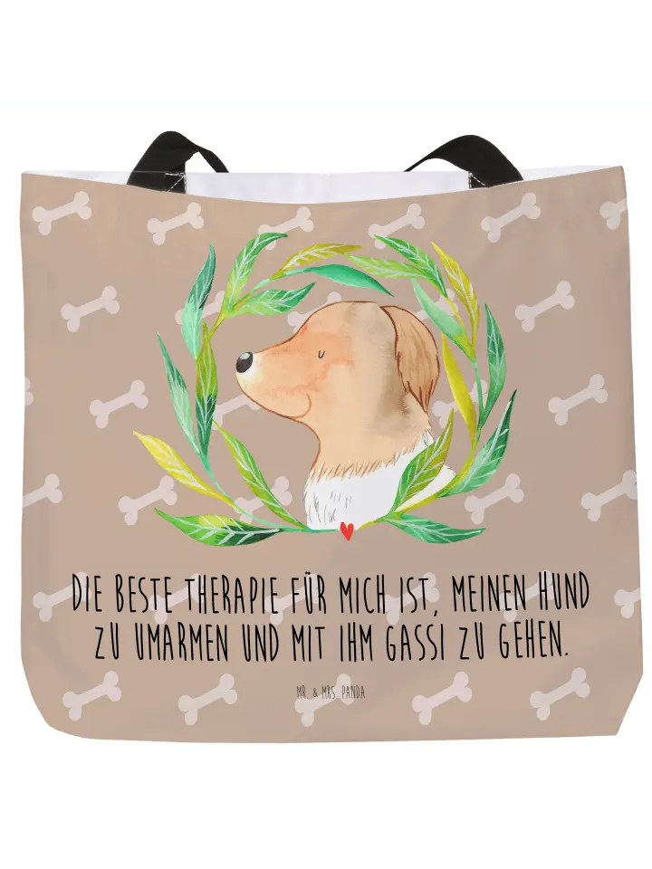 

Сумка-шоппер Mr & Mrs Panda Hund Blumen, цвет hundeglück