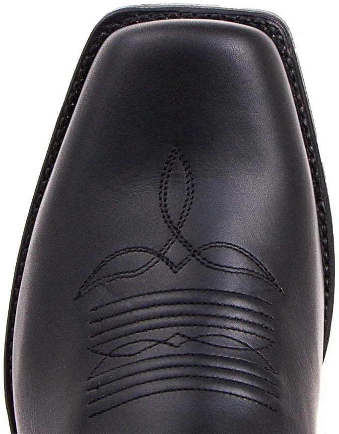 

Мужские винтажные ботинки с квадратным носком, массивным каблуком, страныные ботинки, рабочие ботинки, западные ковбойские ботинки, вышитые ботинки средней высоты CWHXLYNV, черный