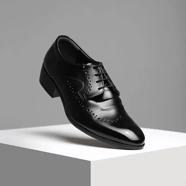 Мужские классические туфли Pascorozen Limited MS1124-Bk 4 люверса Wingtip, чёрные