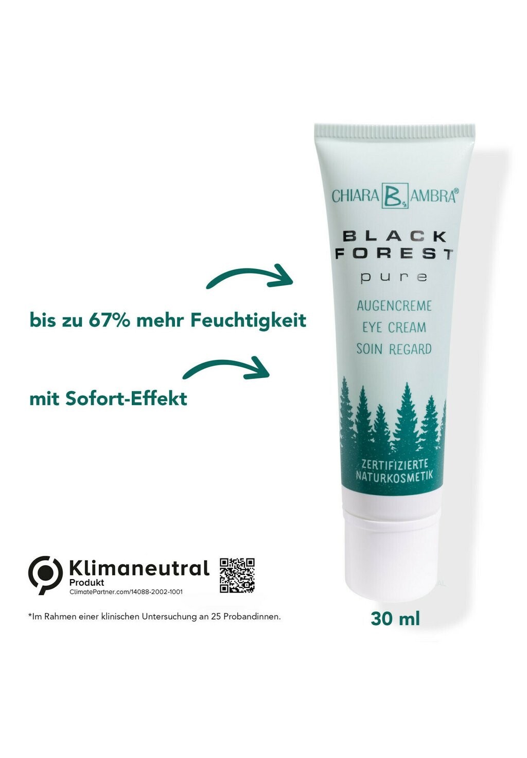 Уход за глазами BLACK FOREST PURE AUGENCREME Chiara Ambra, цвет grün — фото 4