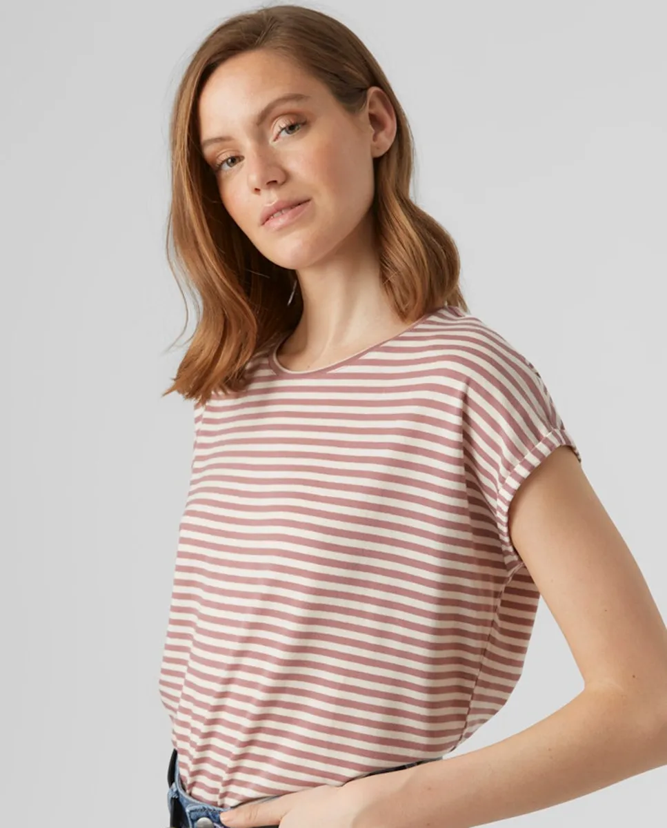 

Футболка женская прямого кроя с короткими рукавами Vero Moda, розовый