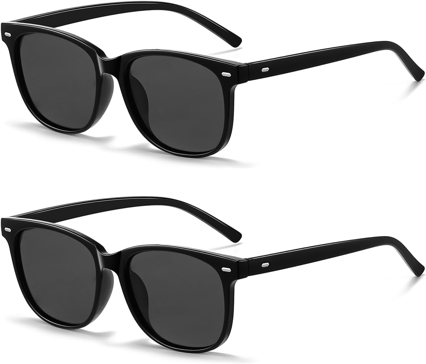 

Женские поляризованные солнцезащитные очки HAOLOTA, классические круглые солнцезащитные очки для вождения, рыбалки, легкие, с защитой от УФ-излучения UV400, S01 Black/Grey + Black/Grey