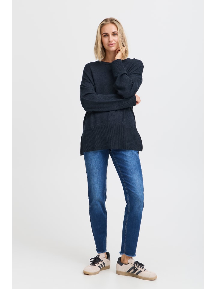 

Pulz Вязаный свитер свободного кроя PZSTEFFI в цвете Dark Sapphire Melange