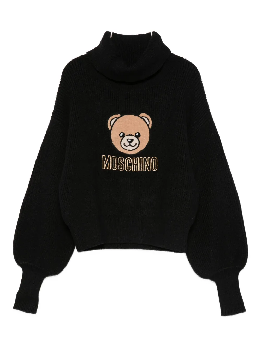 

Водолазка с вышивкой Тедди Moschino Kids, черный