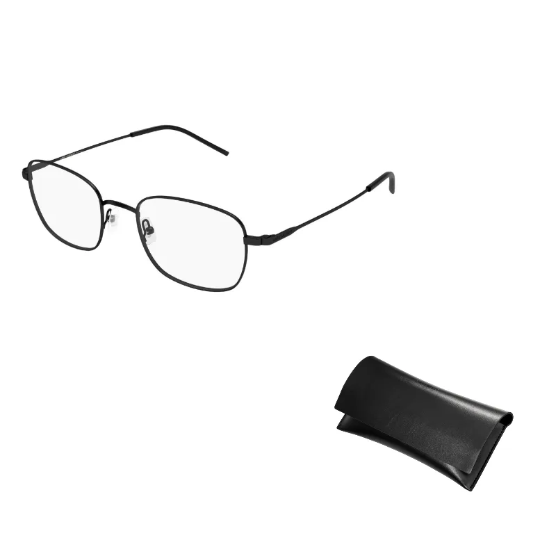 SAINT LAURENT Metal Square Prescription Glasses Unisex Black