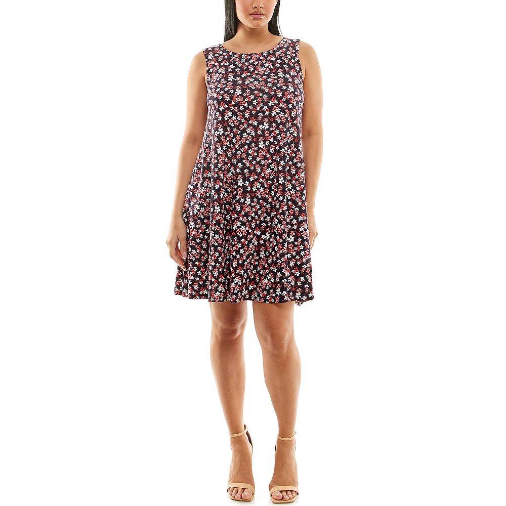 

Женское свободное платье с цветочным принтом Nina Leonard, цвет Navy Red Multi