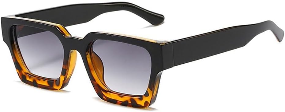 

Модные квадратные женские солнцезащитные очки в стиле ретро для мужчин, трендовые солнцезащитные очки с леопардовым принтом, сине-зеленые солнцезащитные очки с защитой от УФ-излучения UV400 SKFGNX, Black Leopard Gray