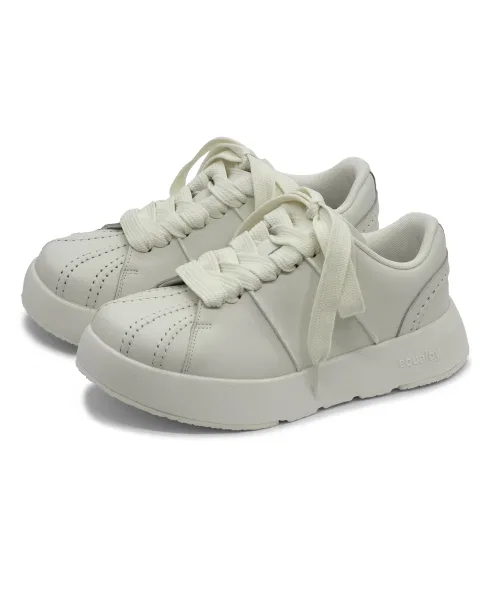 Унисекс кроссовки из натуральной кожи EQUALBY Мадлен белые — фото 3